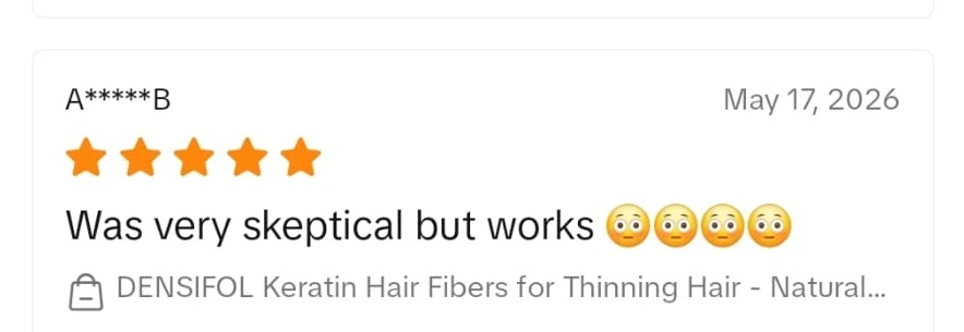Densifol customer review from TikTok Shop