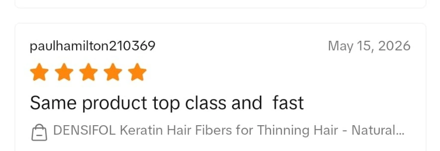 Densifol customer review from TikTok Shop