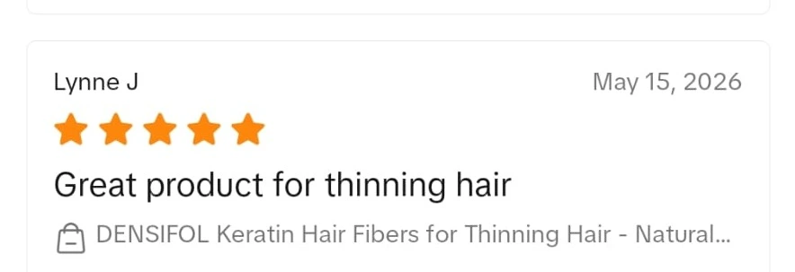 Densifol customer review from TikTok Shop