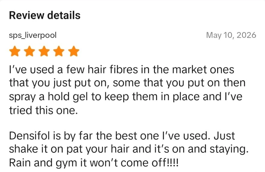 Densifol customer review from TikTok Shop