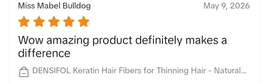 Densifol customer review from TikTok Shop